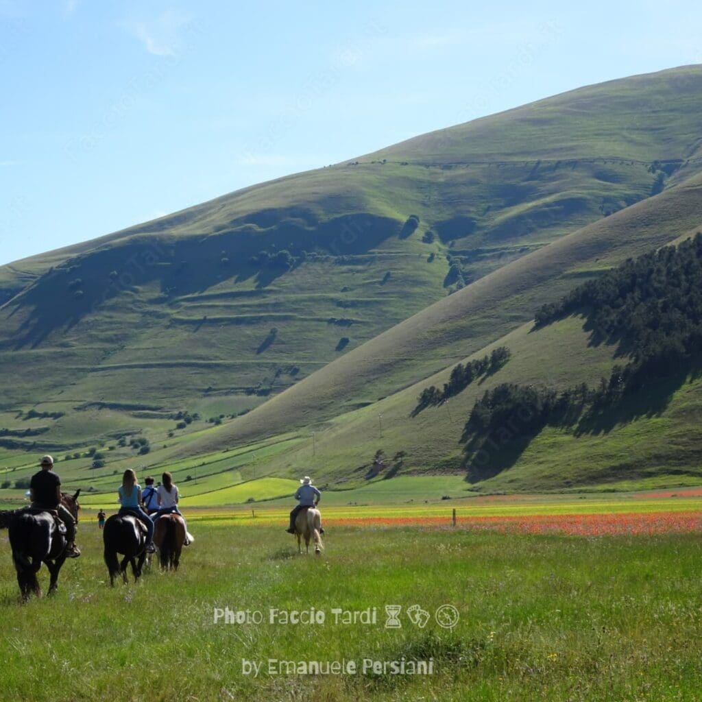 horseback riding in the sibillini mountains norcia castelluccio